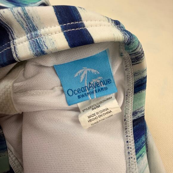 Ocean Avenue Swimwear Blue Turquoise Tankini Top - Picture 5 of 16